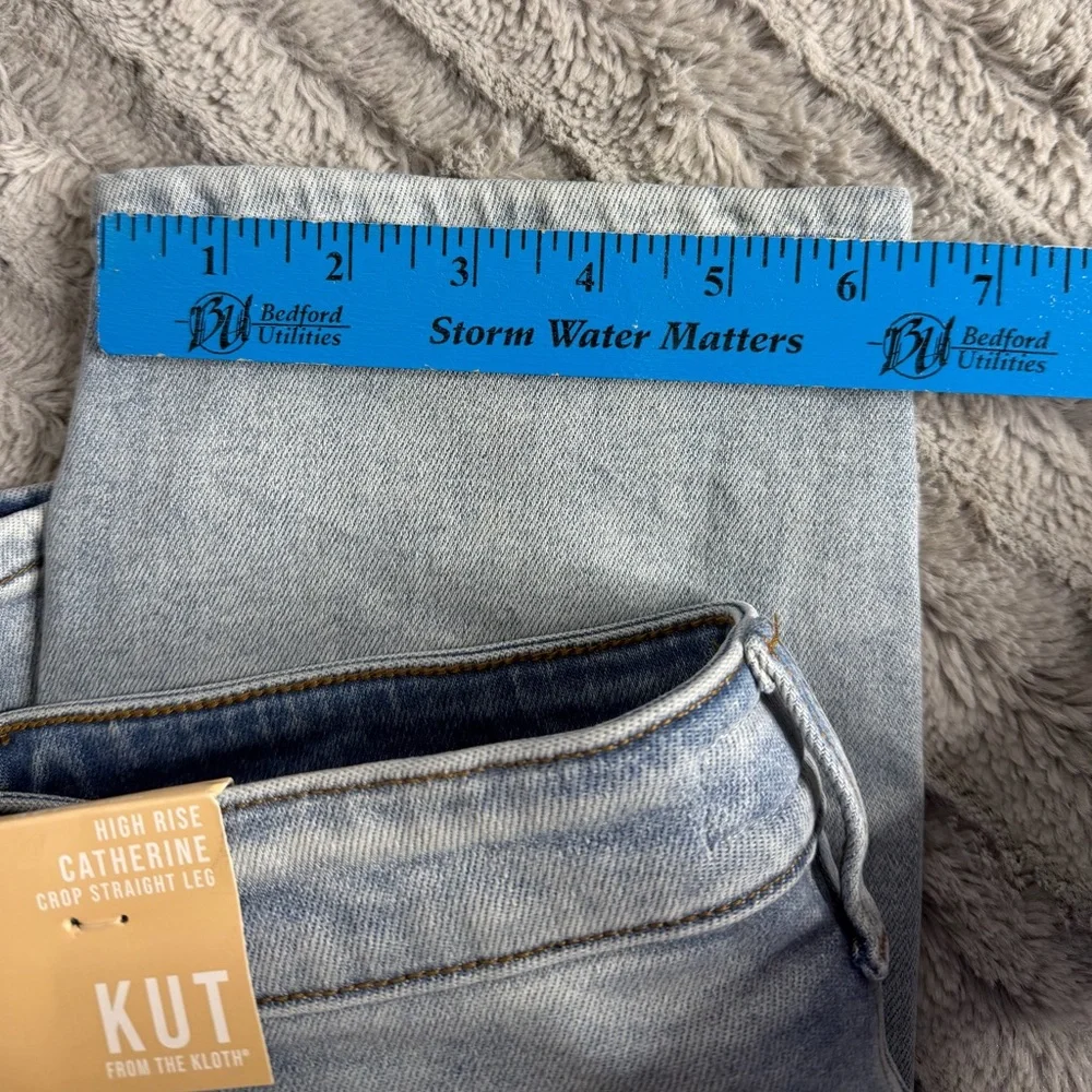 NWT Kut from the Kloth Catherine High Rise Crop Straight Jeans size 10 - Picture 7 of 7